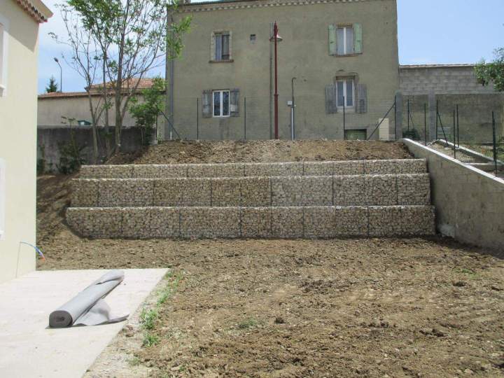 Mur en gabion La Coucourde Valence